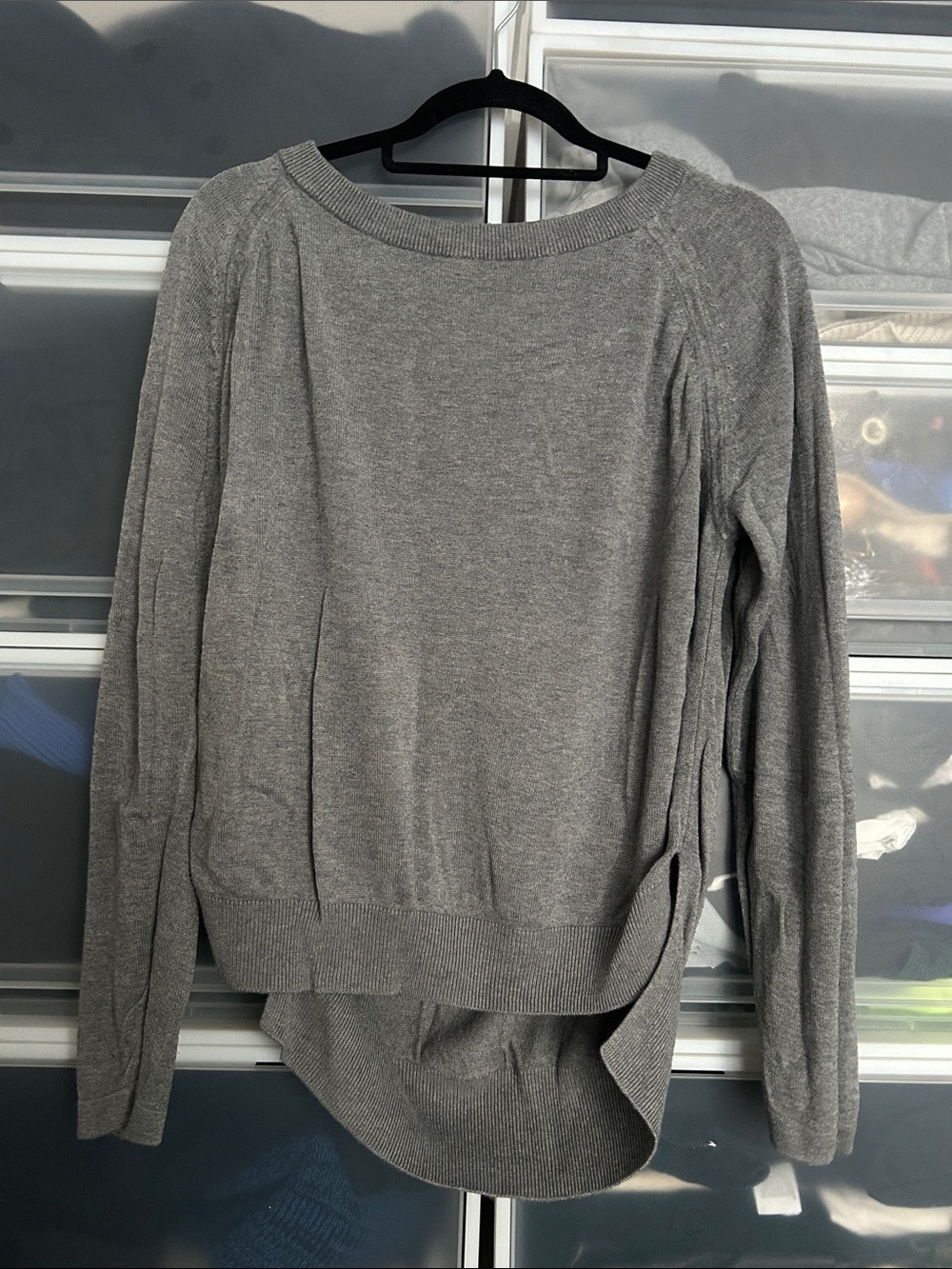 lululemon athletica Women's Gray Scoopneck Lightweight Sweater